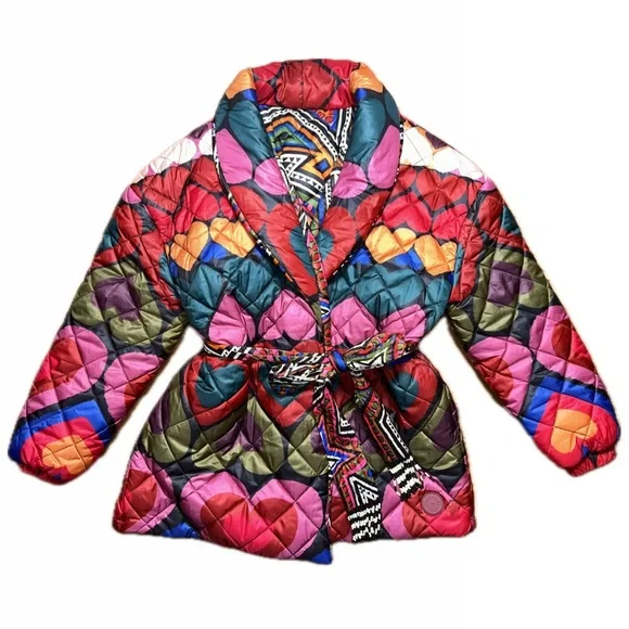 FARM RIO Full Of Hearts Puffer Jacket - Picture 2 of 4